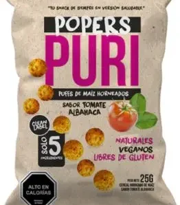 PURI POPPERS TOMATE ALBAHACA 24X25GR